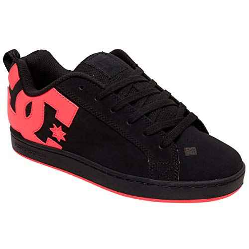 DC womens Court Graffik Skate Shoe, Black/Hot Pink, 7 US