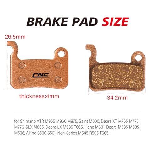 Polymetallic Bike Brake Pads for Shimano Deore XT XTR SLX MTB Calipers