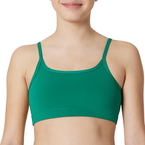 Girls' Light Support Sports Bra - X-Large Emerald Green, Training & Activewear