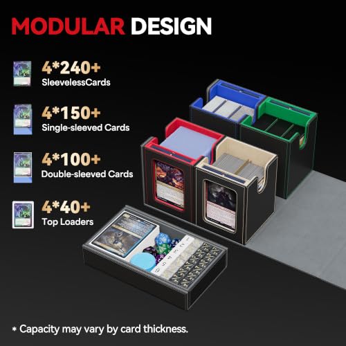 A3-Colorful 5-in-1 MTG Commander Deck Box Holds 400+ Double-Sleeved Cards