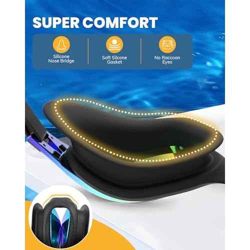 Swimming Goggles 2 Pack, Professional Anti Fog No Leaking UV Protection Swim Goggles for Women Men Adult Youth