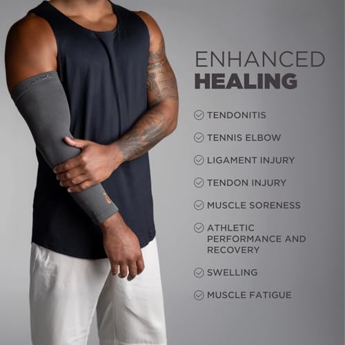 Infrared Arm Sleeve Large Charcoal Support for Men & Women