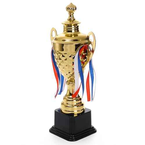 Fasmov Large Trophy Cup for Custom Trophy Keepsake, Gold Award for Sports, Tournaments, Competitions, 14.5 inches