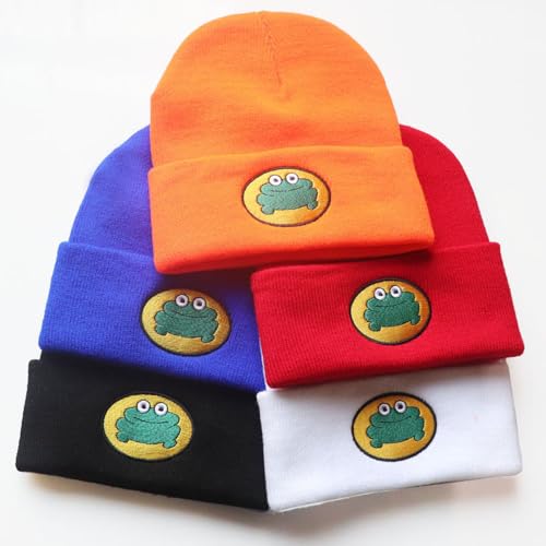 Cute Cartoon TV Parappa The Rapper Frog Beanie Hat Blue Unisex Knitted Cap