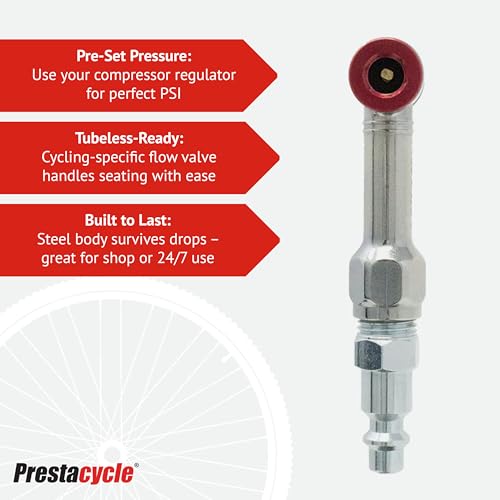 Bicycle Tire Inflator Head Mini Pro Push-to-Inflate Tool for Presta Valves - Bike Maintenance
