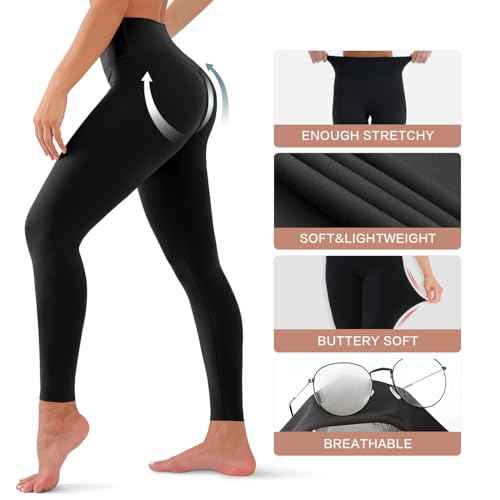 CHARMKING High Waisted Leggings for Women Soft Tummy Control Pants Non See Through Workout Yoga Pants for Running Plus Size