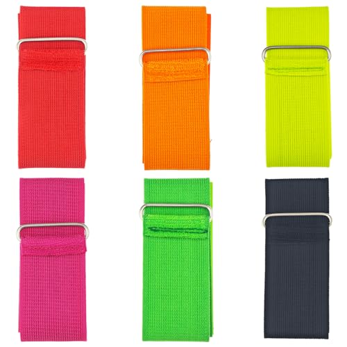 6 Pack Outdoor Three-Legged Race Bands for Team Games - Multicolor, 3-Leg Race Bands for Adults & Kids (Variation 6)
