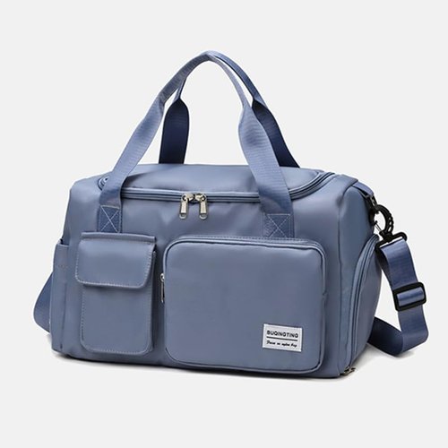 Trendy Tote Bag – Unisex Waterproof Gym & Travel Bag with Wet/Dry Separation, Foldable Nylon, Large Capacity (Blue)