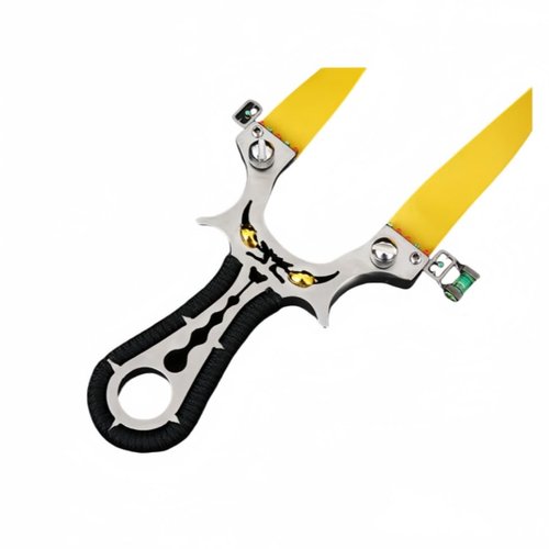 UPJOGSMH Slingshot, Professional Metal Hunting Slingshot Set, Including 100 Clay Bullets + Carrying Bag + 1.5mm Strong Rubber Band, High-Speed and Precise Catapult, Outdoor Survival Hunting Tools