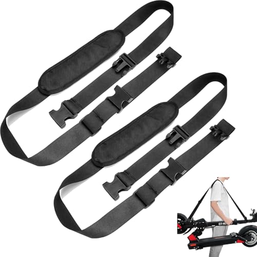 2 Pack Adjustable Kick Scooter Straps with Anti-Slip Shoulder Carrying Strap for Kids Bikes & Beach Chairs