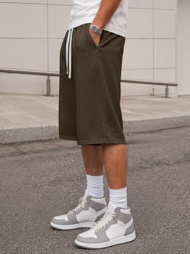 Men's Baggy Sweat Shorts Below Knee with Drawstring - Casual Urban Style