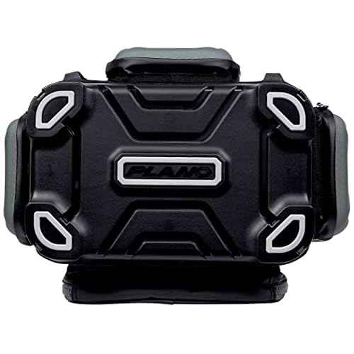 Plano KVD 3600 Signature Series Tackle Bag, Black with Red Stitching, Includes 3 Stowaway Utility Boxes, Customizable Fishing Storage, Water-Resistant TPE Coated Fabric