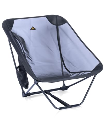 iClimb Ultralight Compact Folding Chair - Black Mesh, Low-Profile Travel Seat