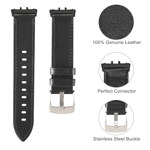 Leather Watch Bands for Samsung Galaxy Fit 3 - Adjustable Breathable Strap
