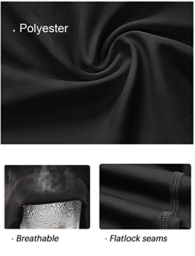 Boys Compression Shirt Long Sleeve Football Undershirt - Large Black White