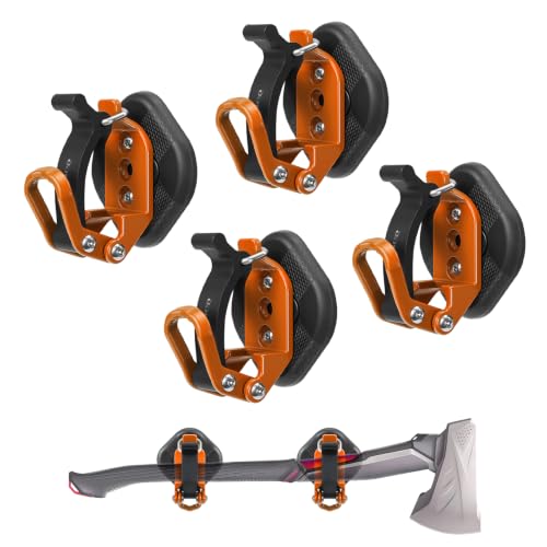 MagitcSee 4 Pack Magnetic Shovel Holders for Truck & RV, No-Drill Heavy Duty Tool Mount Orange
