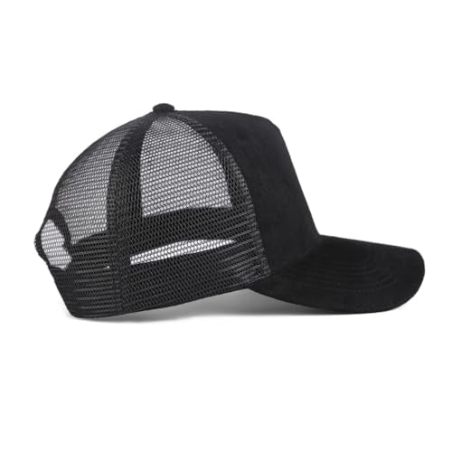Suede Mesh Back Baseball Cap for Men Women Trendy 6-Panel Baseball Hats Sports Hat Sun Hat for Outdoor
