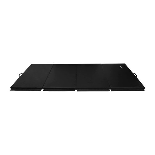 BalanceFrom Folding Gymnastics Mat, Thick Home Gym Floor Tumbling Equipment, Black - Portable Exercise and Workout Pad for Pilates, Aerobics, and Martial Arts Fitness Training