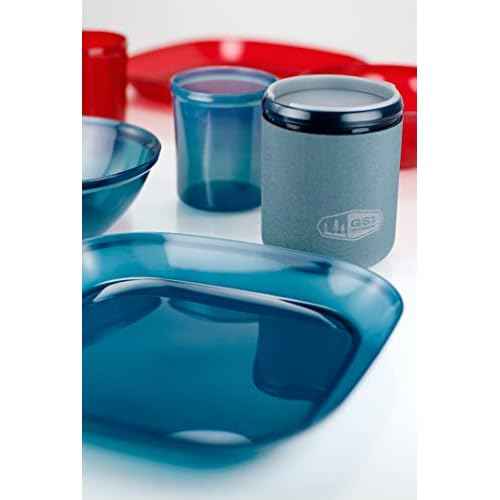 GSI Outdoors - Infinity 4 Person Deluxe Nesting Table Set Multicolor Durable, Break Resistant Plates, Bowls, Mugs and Cups