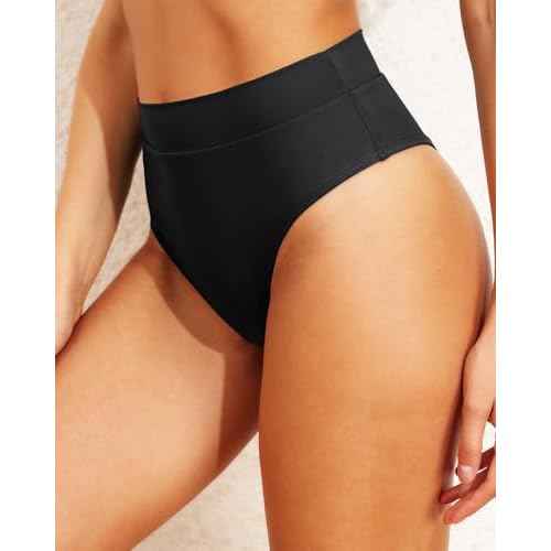 Tempt Me Women High Waisted Cheeky Bikini Bottoms Tummy Control Scrunch Butt Swim Bottom Only