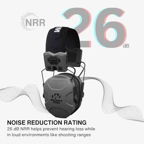 Walker's XCEL 500BT Digital Electronic Muff with Voice Clarity and Bluetooth and Crosshair Sport Shooting Glasses Bundle