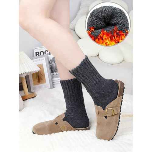 Loritta Womens Wool Socks Warm Winter Thick Thermal Hiking Casual Crew Work Boot Socks