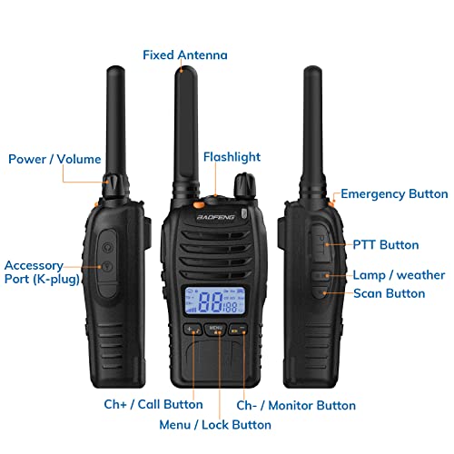 Long Range Walkie Talkies for Adults 3 Pack - Rechargeable, Portable, Up to 3 Miles