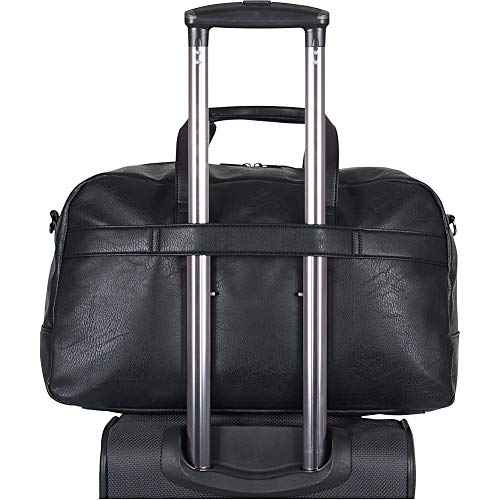Kenneth Cole REACTION Port Stanley Duffel Pebbled Vegan Leather Carry on Shoulder Duffle Travel Bag