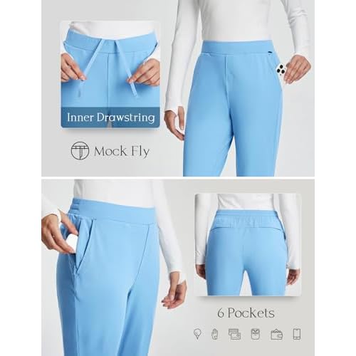 baleaf Women's Fleece Lined Pants Joggers Water Resistant Zipper Pockets Winter Thermal Golf Pants Cold Weather Gear