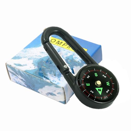 Pocket Compass, Hiking Compass with Hook for Survival – Waterproof Durable