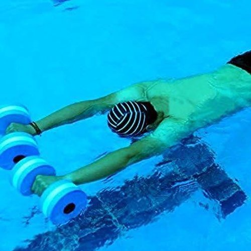 Eanpet Set of 2 Sports Aquatic Exercise Dumbbells Aqua Fitness Barbells Exercise Hand Bars - for Water Aerobics,Blue