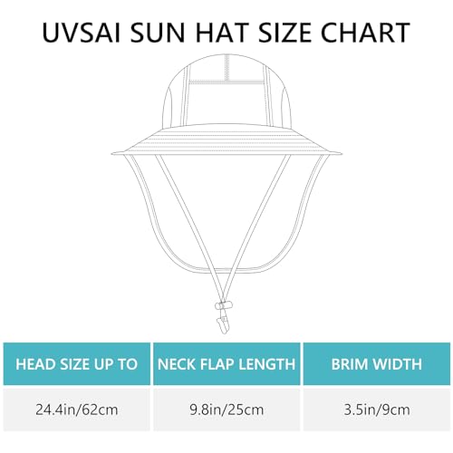 UV Protection Foldable Sun Hat with Wide Brim and Neck Flap - One Size Beige