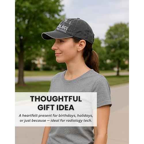InnoBeta Radiology Gifts Cap for Men Women - Adjustable Vintage Washed Cotton Embroidered Hat - Radiology Tech Week Gift - Grey