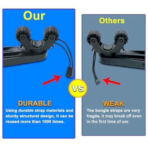 DoubleHeader Kayak Track Paddle Holder, Save Kayak Track Space, Kayak Paddle Clip, Kayak Track Mount Accessories, Kayak Oar/Fishing Net/Gaff Holder for Fishing, Kayak Fishing Accessories