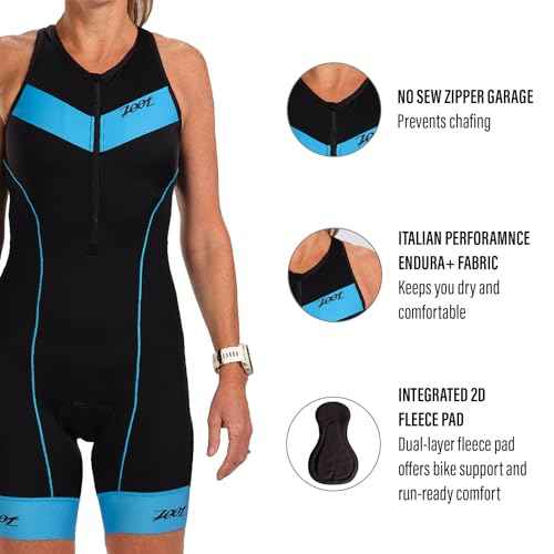 Zoot Women¡¯s Core Tri Aero Racesuit, Short Sleeve Triathlon Suit, Swim Bike Run Chamois Pad, Pockets, UPF 50+ Fabric