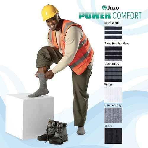 Juzo 20-30 mmHg Power Comfort Knee High Closed Toe CompressionSock,Retro Black,Large