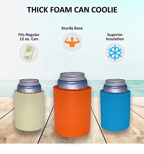Can Cooler Sleeve 2 Pack - Thick Foam Old School Black Insulation