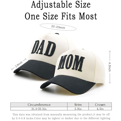 Mom and Dad Matching Trucker Hats - Black Dad and Mom Hat Set for New Parents - One Size