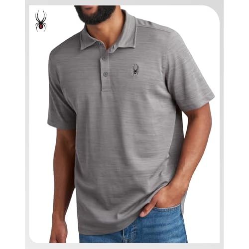 Spyder Mens Golf Shirts - Lightweight Moisture-Wicking Athletic Performance Collared Short Sleeve Polo Shirts for Men