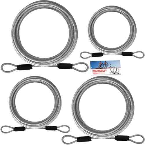 4FT/6FT/10FT/15FT Cable Locks with Combination 1/8 inch Security Cable with Loops for Fence Luggage Gym Locker Cabinet
