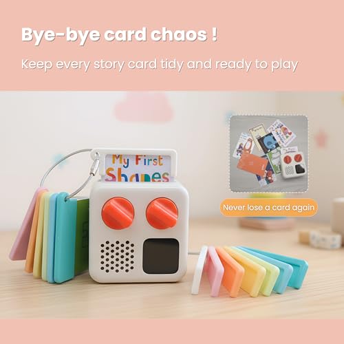 21 Pcs Pastel Yoto Card Holder Set with Ring Loops - Kids Travel Organizer