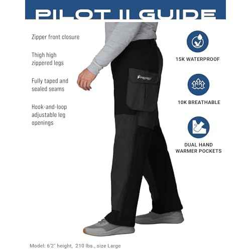 FROGG TOGGS Men's Pilot II Guide Waterproof Breathable Rain Pant