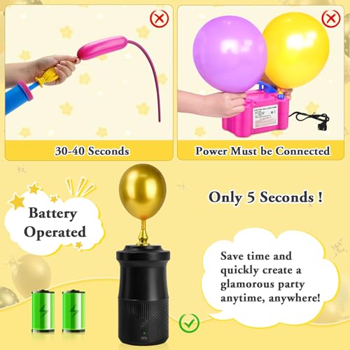 IDIDAN Electric Balloon Pump Portable Inflator for Party Decorations Black