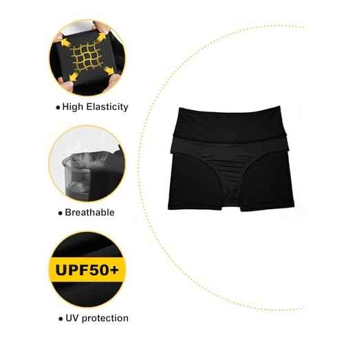 Tournesol Women's 3" Swim Shorts High Waisted Bathing Suit Bottoms Seamless Board Shorts UPF50+ Boyshorts with Pockets