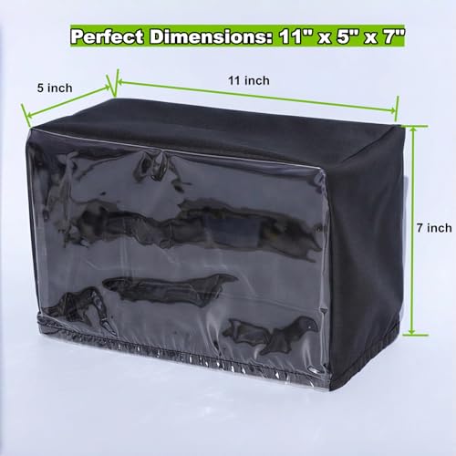 Woho Waterproof Touchscreen Cover for Golf Cart with Elastic Opening - Black with Clear Window
