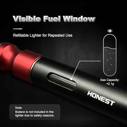 5-in-1 Windproof Torch Lighter,Adjustable Jet Flame with Punch,Holder & Draw Enhancer Tool,Refillable Butane Lighter for Camping, BBQ, Candles & Outdoor (Butane Not Included) Gift Set