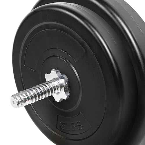 Fitvids Vinyl Standard 1-Inch Plate Weight Plate for Strength Training and Weightlifting, Pairs or Sets