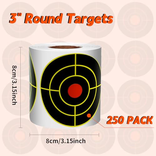 Green Shooting Targets Stickers 3-inch Reactive Splatter Targets 250 Pcs