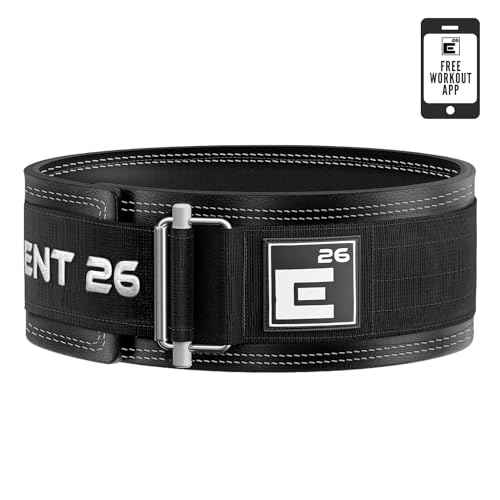 Element 26 Hybrid Leather Weight Lifting Belt for Men & Women - Self locking Adjustable Leather Belt for Powerlifting, Olympic lifting & Functional Fitness - Weight Belt, Squat Belt, Back Support