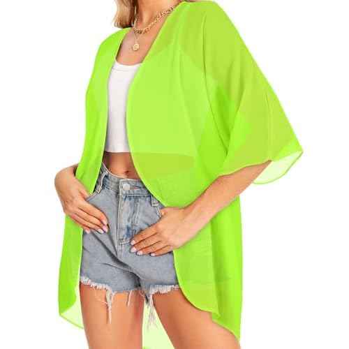 Women Kimono Cardigans Casual Summer Tops Cover up Open Front Floral Print Resort Wear